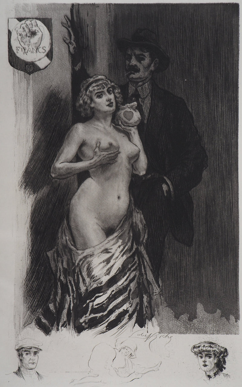 Alméry LOBEL-RICHE : La proposition - Gravure (détail)