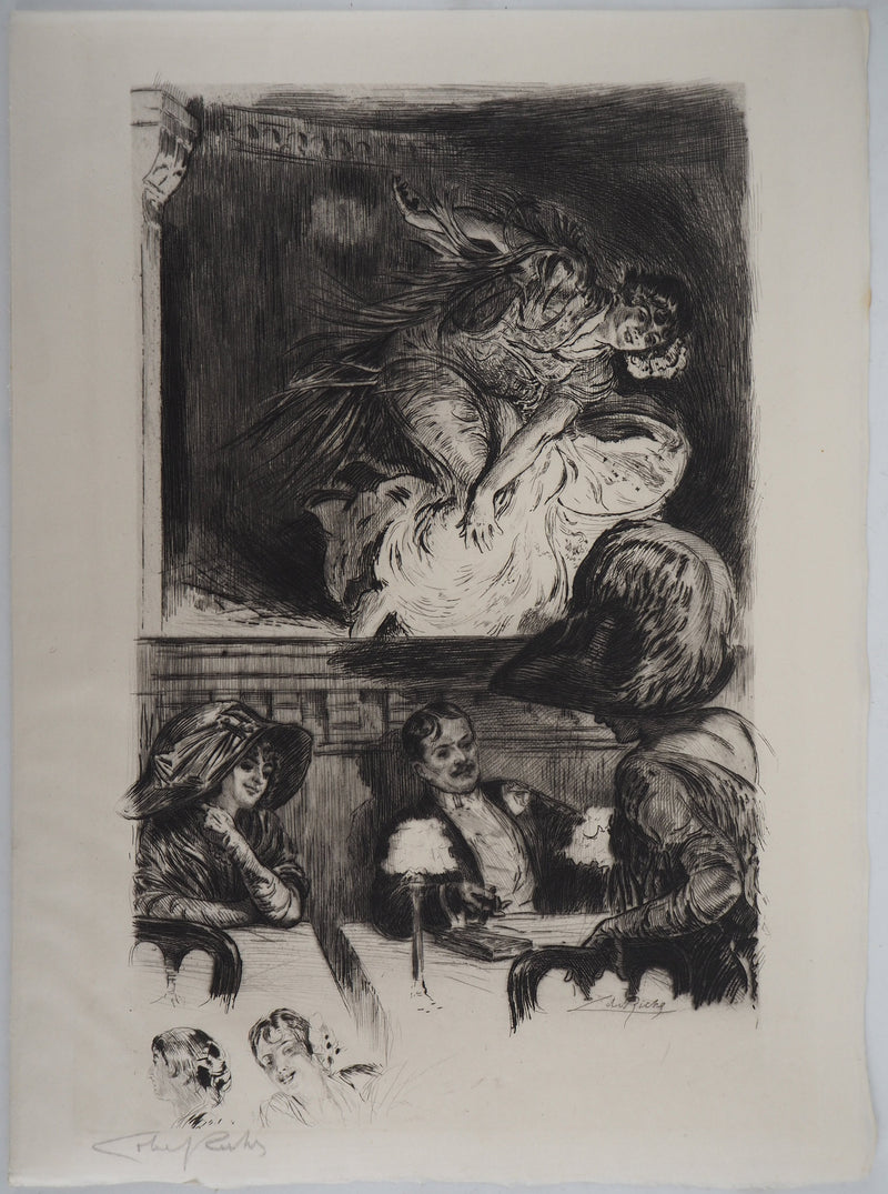 Alméry LOBEL-RICHE : Sur scène - Gravure (détail)