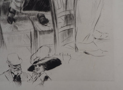 Alméry LOBEL-RICHE : La spectatrice - Gravure (détail)