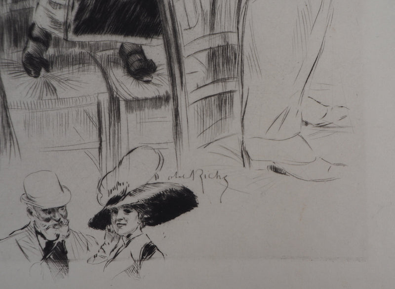 Alméry LOBEL-RICHE : La spectatrice - Gravure (détail)