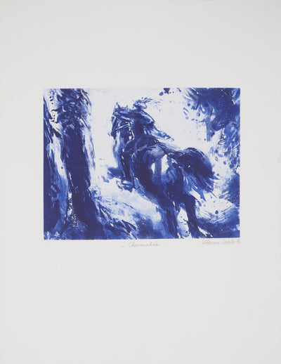 Etienne LODEHO : Chevauchée - Gravure (détail)