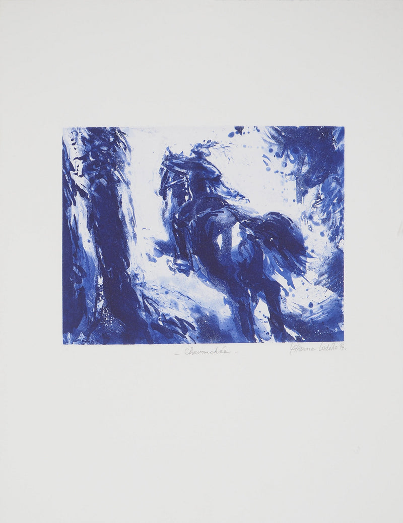 Etienne LODEHO : Chevauchée - Gravure (détail)