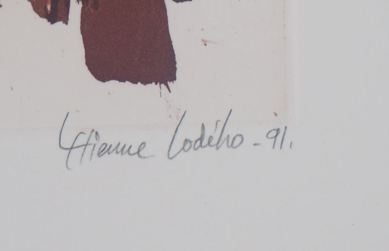 Etienne LODEHO : En scène, 1991 - Gravure (détail)