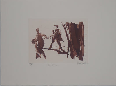 Etienne LODEHO : En scène, 1991 - Gravure (détail)