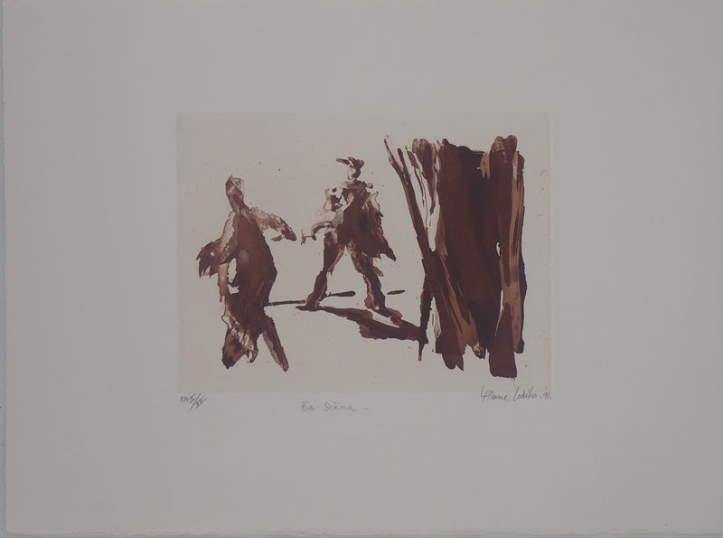 Etienne LODEHO : En scène, 1991 - Gravure (détail)