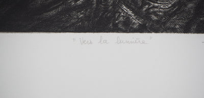 Etienne LODEHO : Vers la lumière - Gravure (détail)