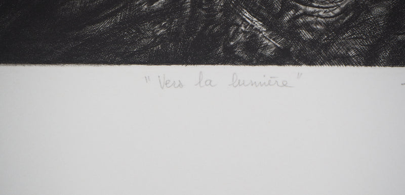 Etienne LODEHO : Vers la lumière - Gravure (détail)