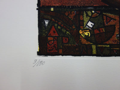 Alain LOISELET : Moulin à vent - Gravure (détail)