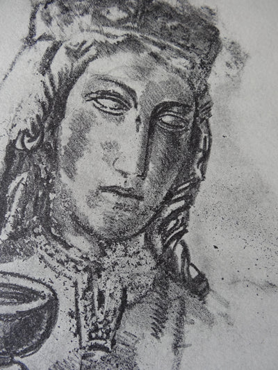 Alfred LOMBARD : Yseult et le Graal, Lithographie originale (photo de détail 3) - Crédit photo : Galerie Art.Paris