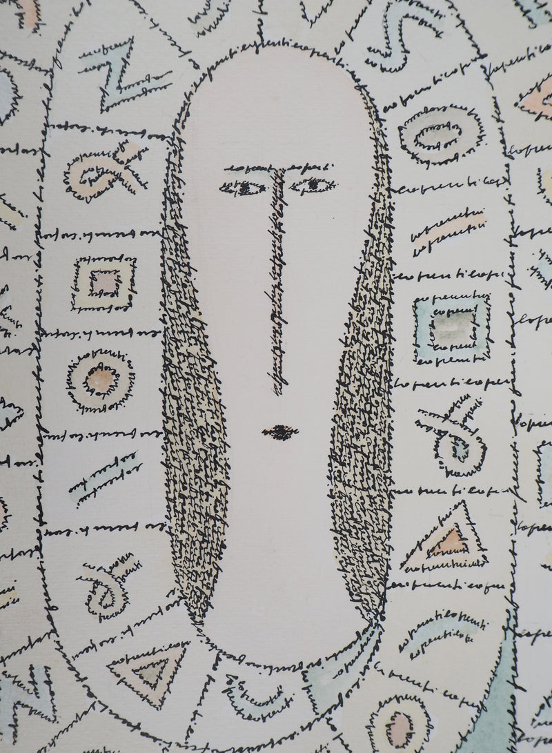 Antonio LOPRESTI : Masqué - Lithographie (détail)