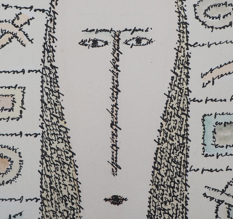 Antonio LOPRESTI : Masqué - Lithographie (détail)