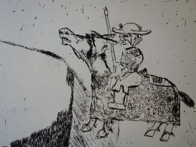 Bernard LORJOU : L'entrée du Picador - Gravure (détail)