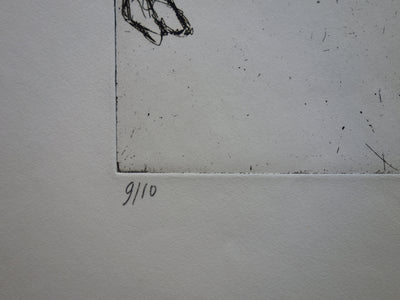 Bernard LORJOU : Picador et taureau - Gravure (détail)