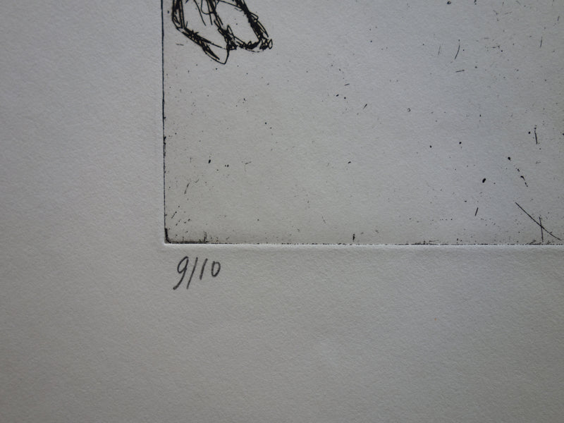 Bernard LORJOU : Picador et taureau - Gravure (détail)
