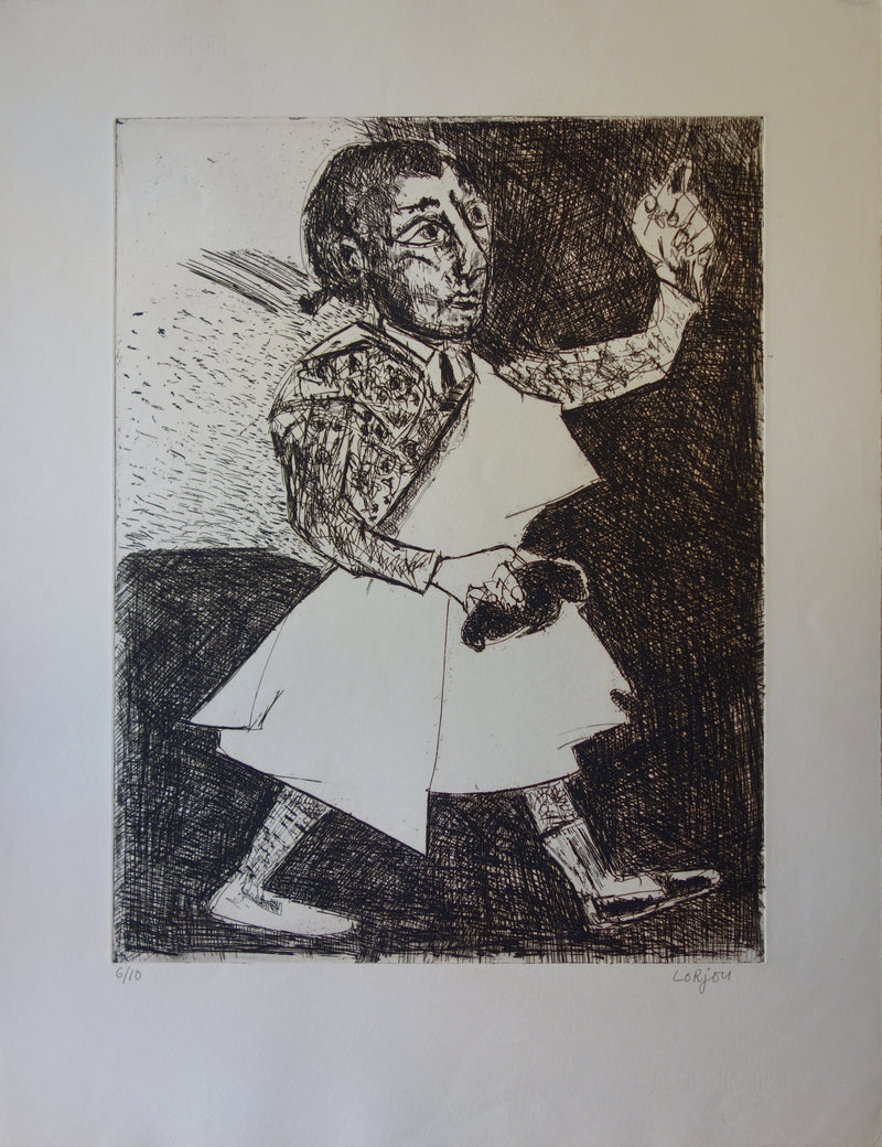 Bernard LORJOU : Le salut du Torero - Gravure