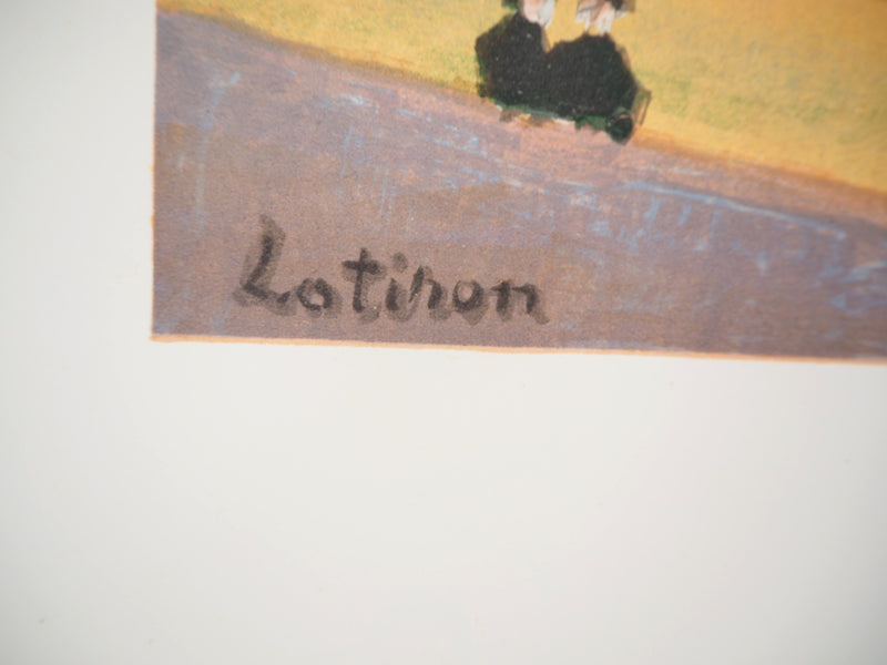 Robert LOTIRON : La Haye : Port de Scheveningen, 1957 - Lithographie (détail)