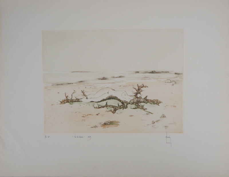 Bernard LOUEDIN : Nu des grèves, 1979 - Gravure (détail)