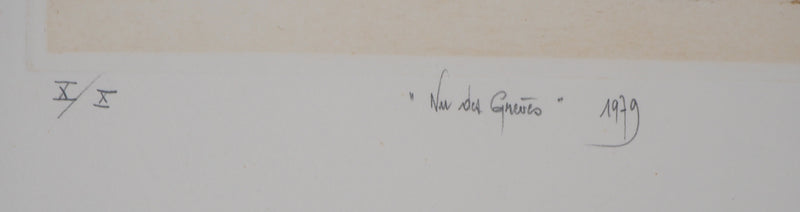Bernard LOUEDIN : Nu des grèves, 1979 - Gravure (détail)
