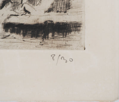Maximilien LUCE : Baigneurs ( Hommage à Cézanne)  - Gravure (détail)