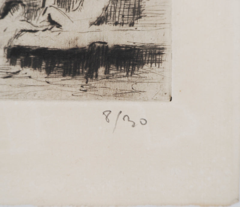 Maximilien LUCE : Baigneurs ( Hommage à Cézanne)  - Gravure (détail)