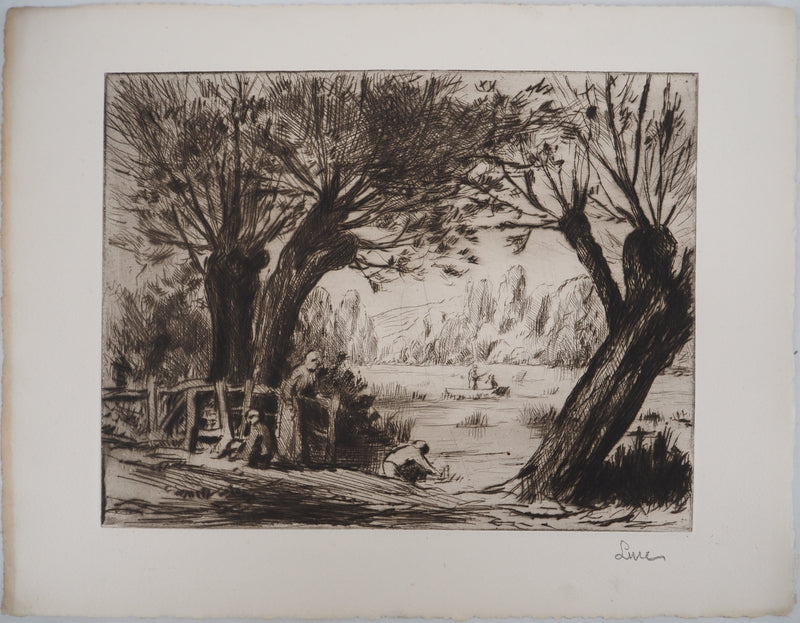 Maximilien LUCE : Baigneurs, pécheurs et promeneurs  - Gravure