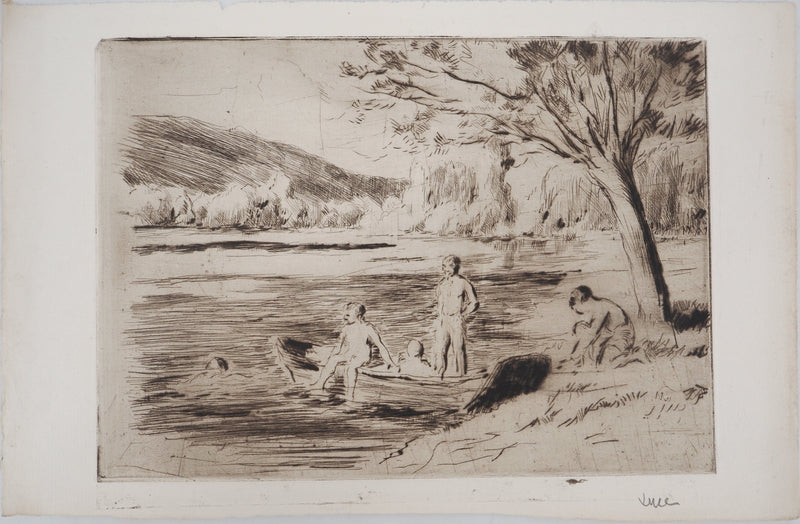 Maximilien LUCE : Baigneurs à la rivière, Bessy - Gravure