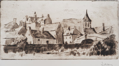 Maximilien LUCE : Vie à la campagne (Bessy-sur-Cure)  - Gravure (détail)