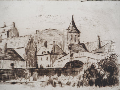 Maximilien LUCE : Vie à la campagne (Bessy-sur-Cure)  - Gravure (détail)