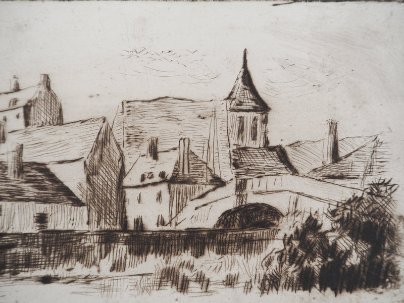 Maximilien LUCE : Vie à la campagne (Bessy-sur-Cure)  - Gravure (détail)