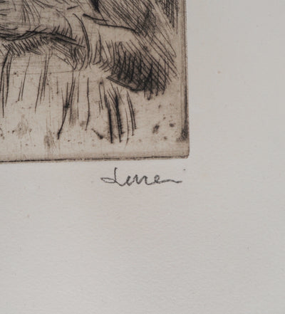 Maximilien LUCE : La dentelière  - Gravure (détail)