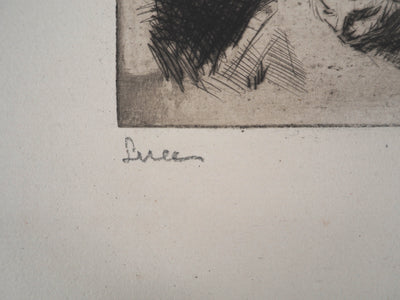 Maximilien LUCE : Enfant à l'étude - Gravure (détail)