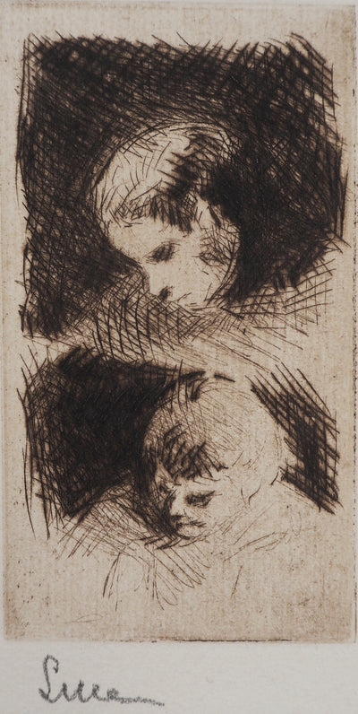 Maximilien LUCE : Etude d'un jeune enfant  - Gravure (détail)