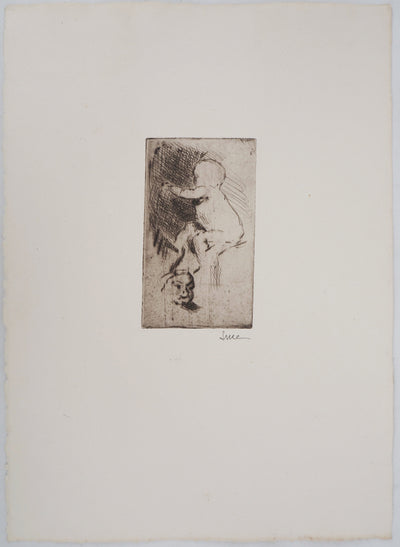 Maximilien LUCE : Etude d'un nourrisson  - Gravure