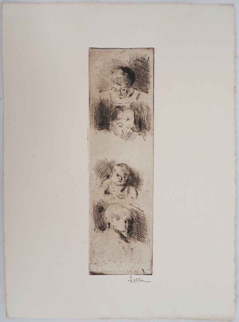 Maximilien LUCE : La Fratrie (Etude de quatre enfants) - Gravure