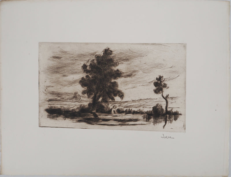 Maximilien LUCE : Paysage Bucolique (Yonne)  - Gravure