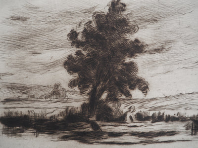 Maximilien LUCE : Paysage Bucolique (Yonne)  - Gravure (détail)