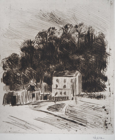 Maximilien LUCE : Paysage champêtre (Bessy-sur-Cure) - Gravure (détail)