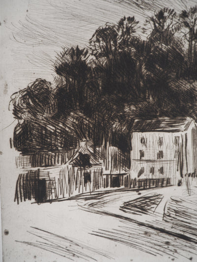 Maximilien LUCE : Paysage champêtre (Bessy-sur-Cure) - Gravure (détail)