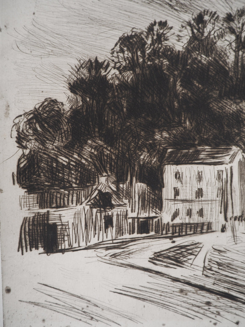 Maximilien LUCE : Paysage champêtre (Bessy-sur-Cure) - Gravure (détail)