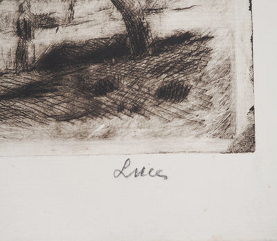 Maximilien LUCE : Paysage de Yonne  - Gravure (détail)