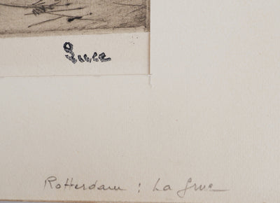 Maximilien LUCE : Rotterdam : La grue ( Marine ) - Gravure (détail)
