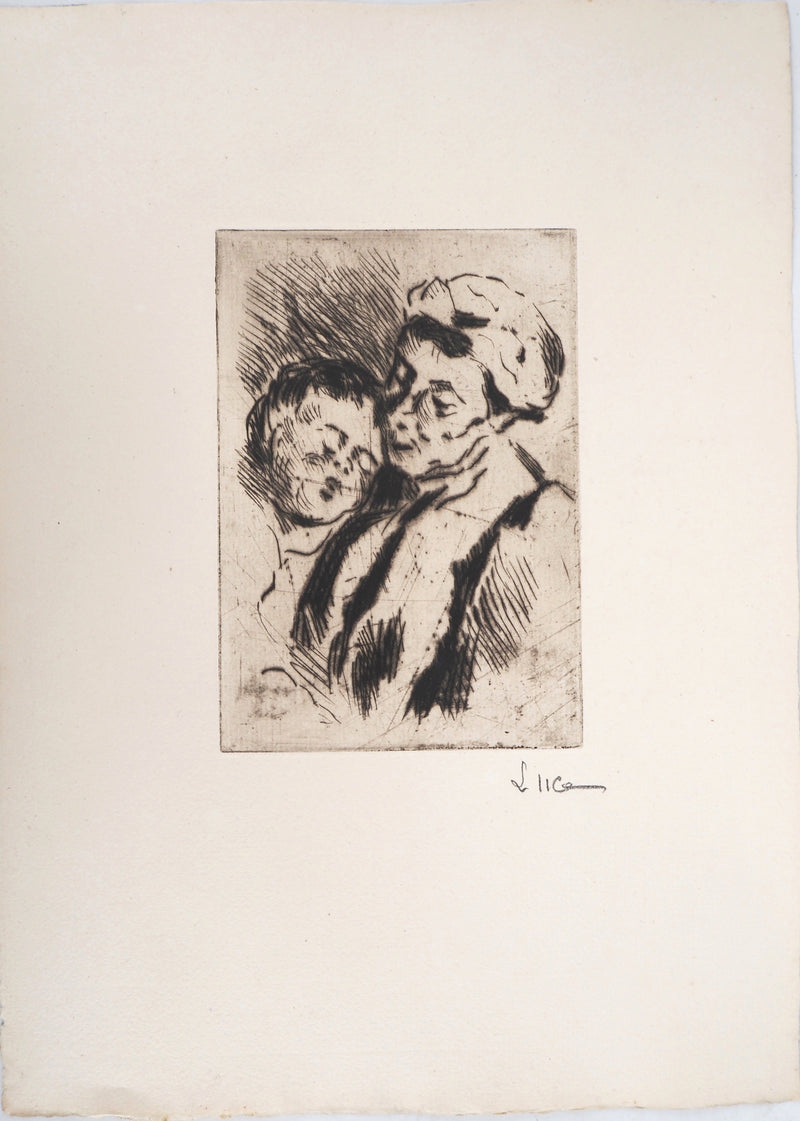 Maximilien LUCE : Tendresse entre la grand-mère et l&
