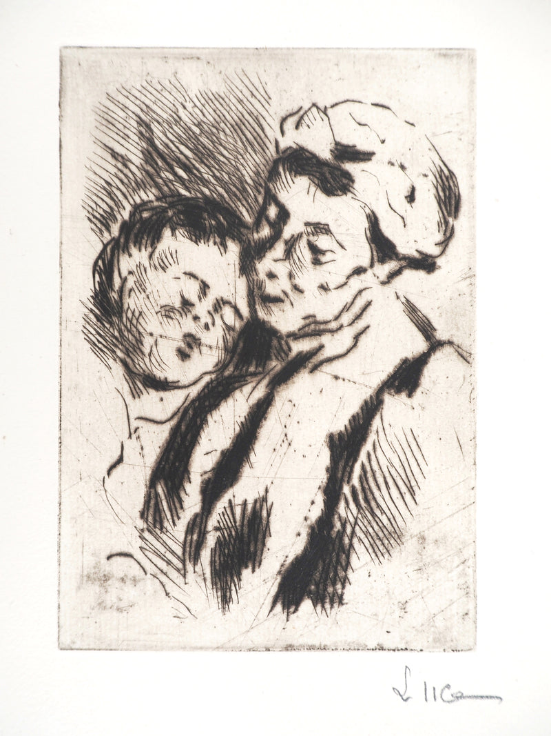Maximilien LUCE : Tendresse entre la grand-mère et l&