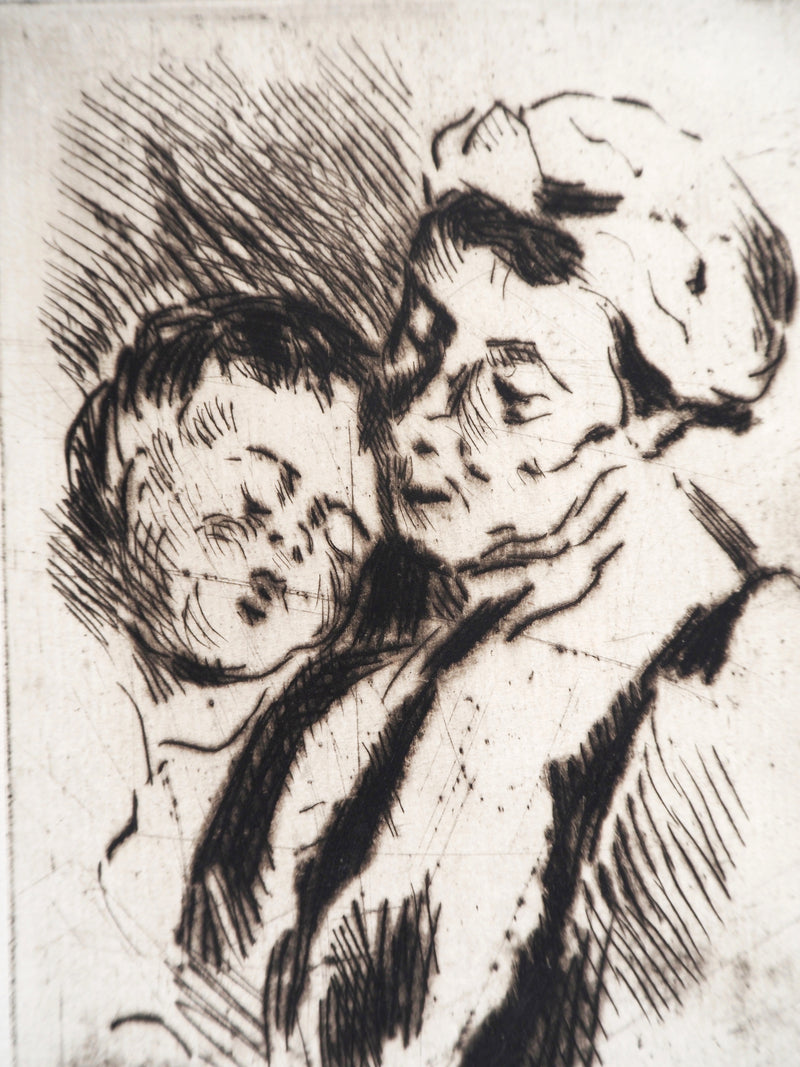 Maximilien LUCE : Tendresse entre la grand-mère et l&