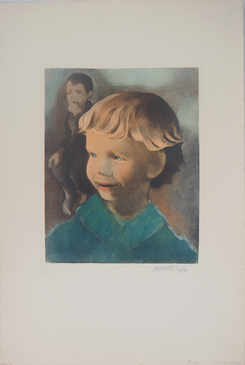 Mariette LYDIS : Jean qui rit et Jean qui pleure - Gravure (détail)