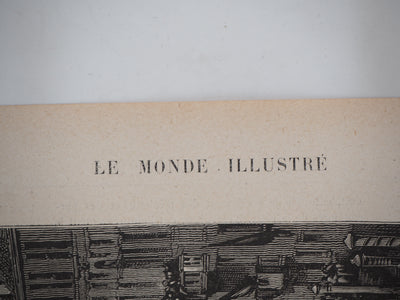 E. MÉAULLE : Entrevue des souverains sur le Grand Canal - Gravure (détail)