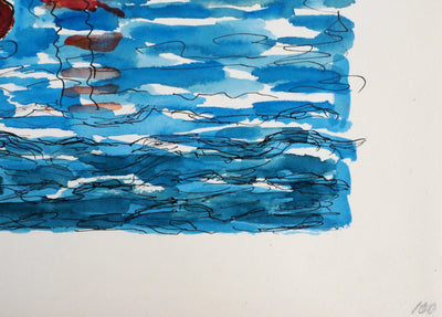 Elisée MACLET : Les bateaux à voiles - Aquarelle (détail)