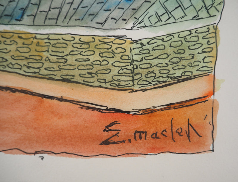 Elisée MACLET : Les remparts - Aquarelle (détail)
