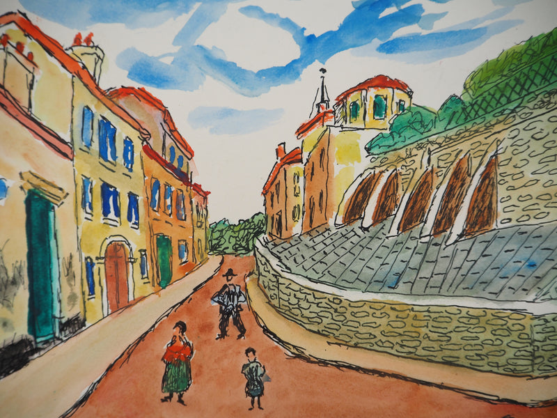 Elisée MACLET : Les remparts - Aquarelle (détail)