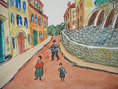 Elisée MACLET : Les remparts - Aquarelle (détail)